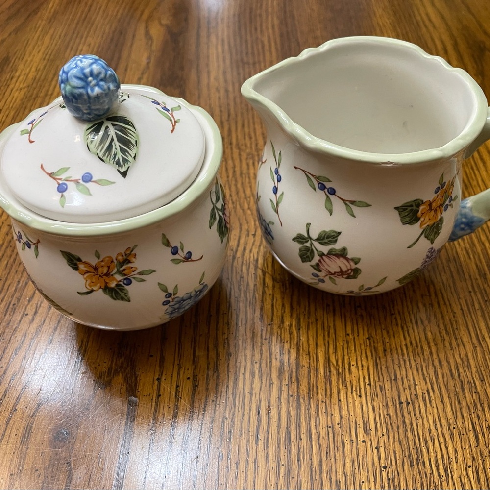 Princess House White and Blue Serveware Set